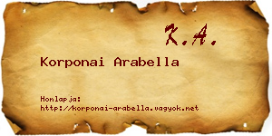 Korponai Arabella névjegykártya